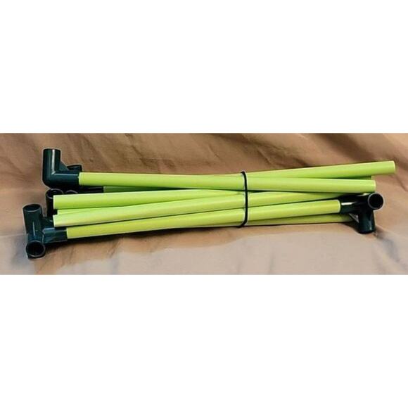 Lime Green Plastic Pipes with Dark Green Extenders 13" Long 0.25" Diameter Poles - Picture 1 of 3